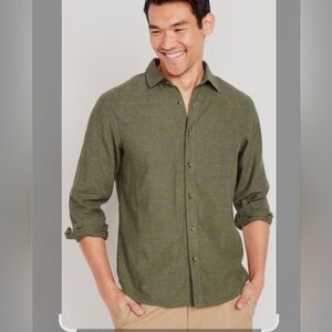 Classic Fit Everyday Linen-Blend Shirt Men's Old Navy XL Green